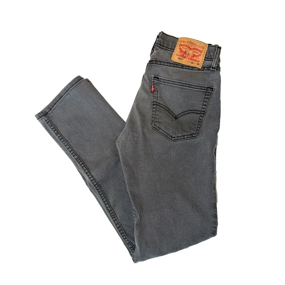 Levi’s 511 Men’s Jeans 30x32 (Length 30) Slim Fit Straight Leg Stretch Gray